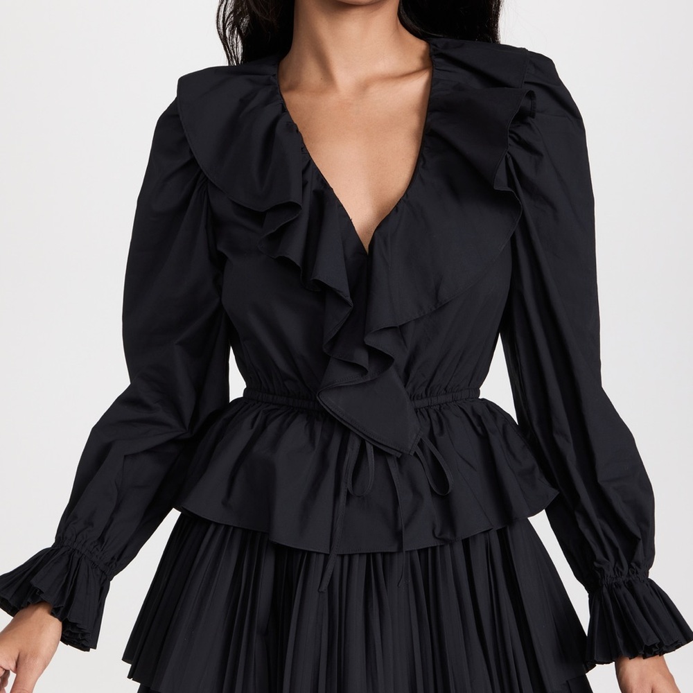 Ulla Johnson Black Ruffled Mini Dress